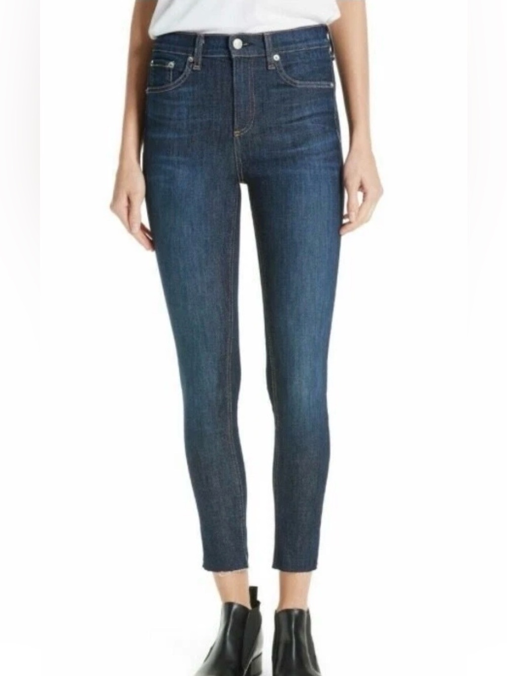 rag & bone Women's Raw Hem Skinny Jeans in Mad River